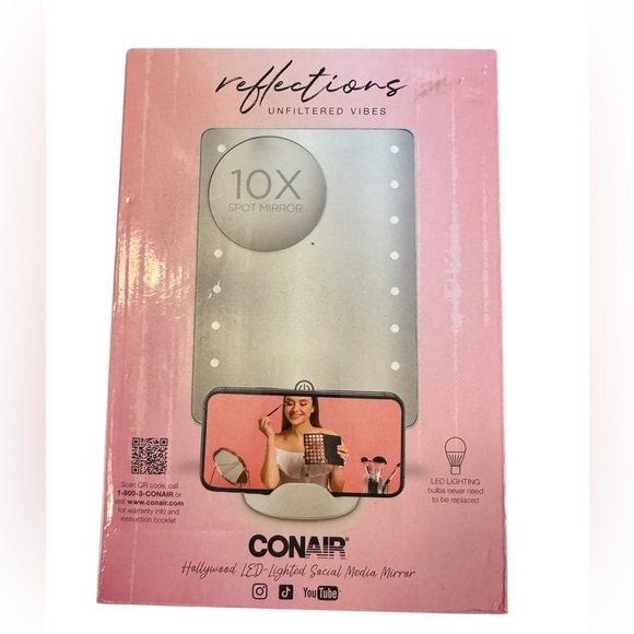 Conair LED Hollywood Lighted Social Media Vanity Cosmetic Makeup Mirror White - Picture 11 of 14